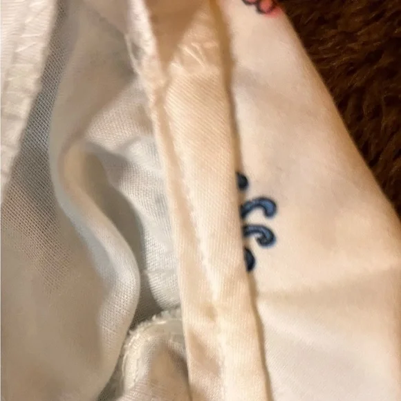 Vintage 70’s/80’s White Cotton Baby Dress with Blue & Yellow Elephant Print - Picture 12 of 13